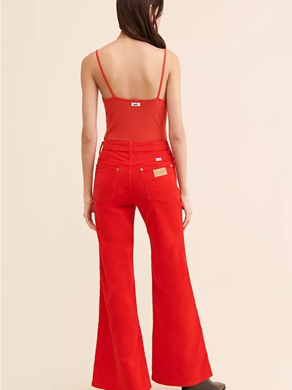 Wrangler Red Corduroy High-Rise Wide-Leg Jeans